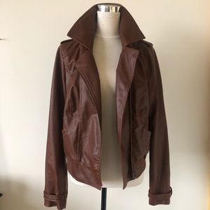 ::SOLD:: Asymmetrical Zip Vegan Leather Jacket